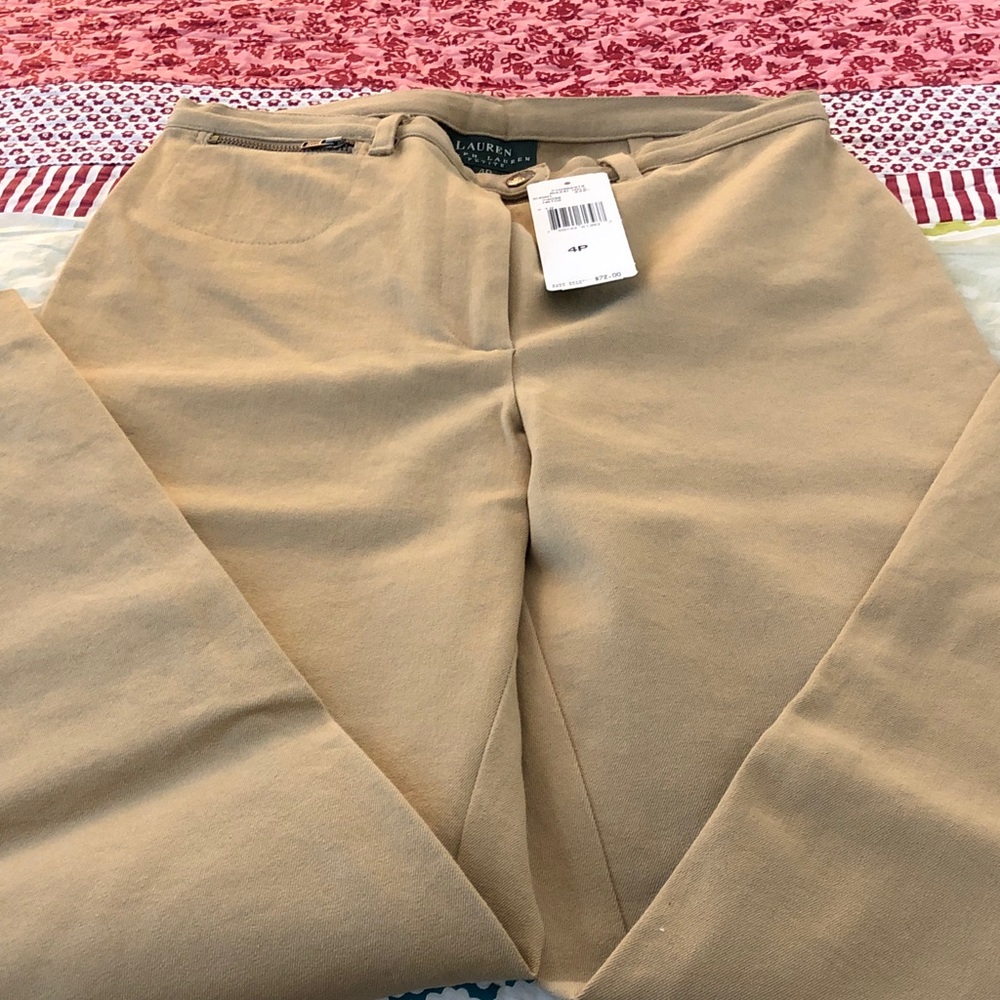 Lauren Ralph Lauren Tan Stretch Ponte Pants